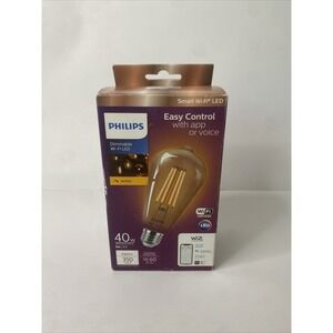 Philips‎ WiFi Light Bulb Wireless 40W LED, WiZ Connected, Dimmable Amber Light
